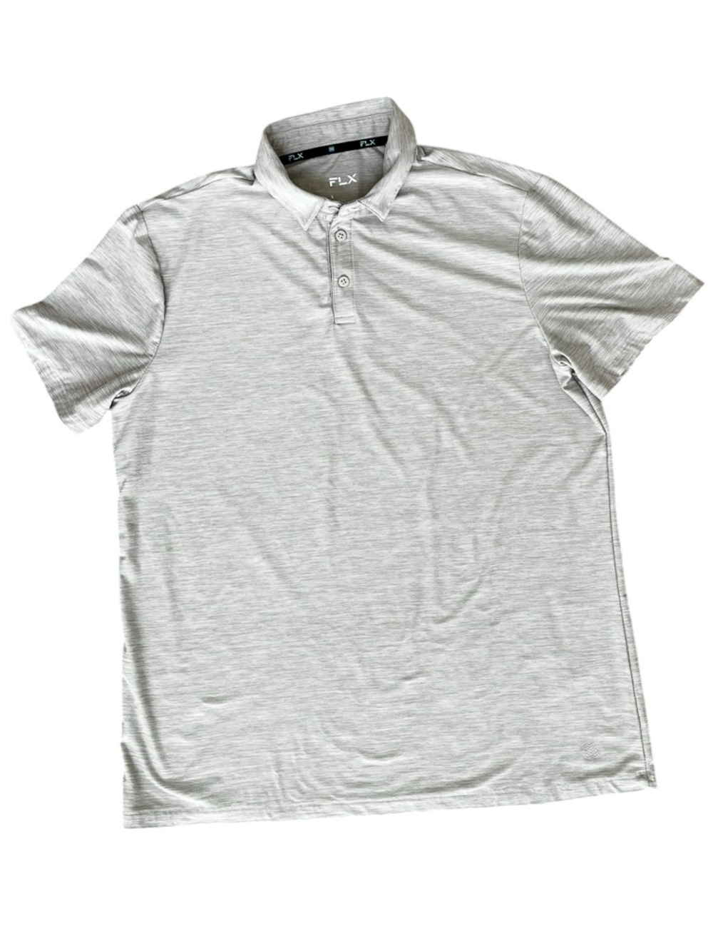 FLX Men’s Large Light Gray Polo Shirt Travel Golf Comfy Soft